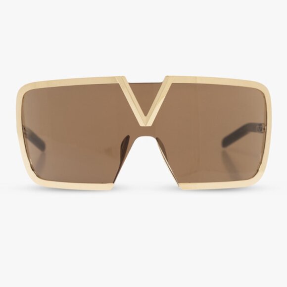 NEW VALENTINO V-ROMASK GOLD BROWN MASK SUNGLASSES VALETINO VLS-120B - Picture 3 of 4
